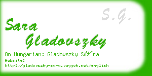 sara gladovszky business card